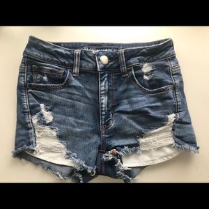 American Eagle Super stretch ripped jean shorts